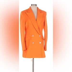 Karen Millen Bright Orange Double-Breasted Blazer Coat NWT